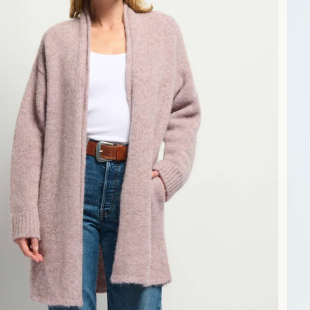 Nation LTD Aliyah OpenFront Cocoon Alpaca Blend Cardigan In Whisper Quiet Luxury